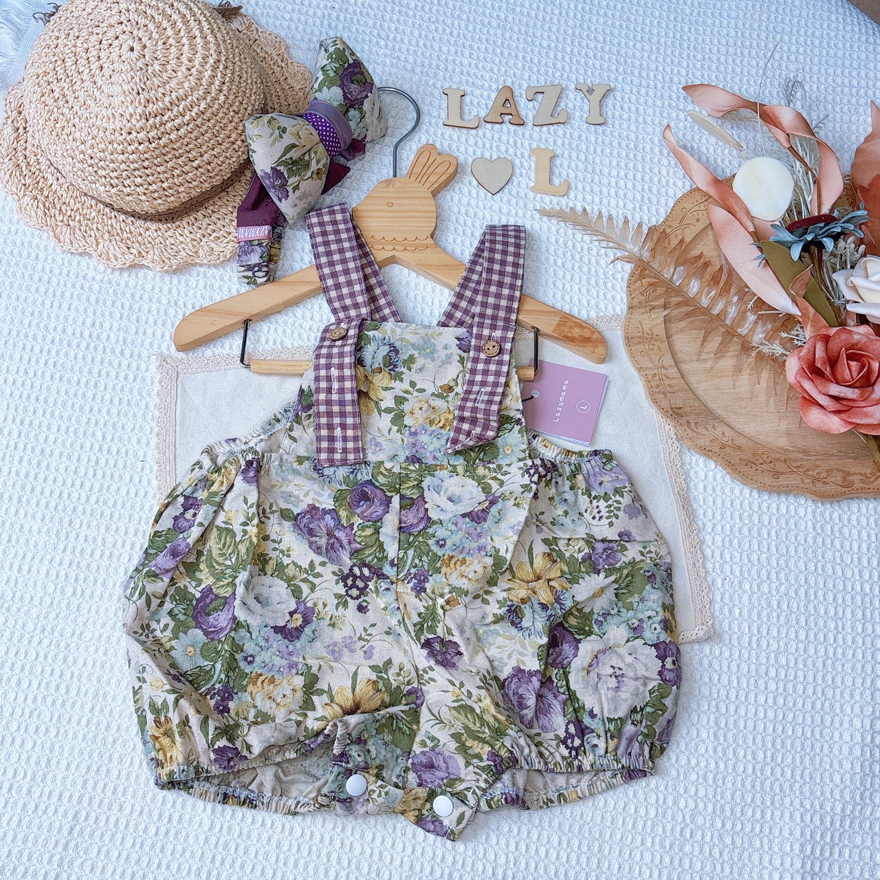 LazyMama 吊帶褲 L