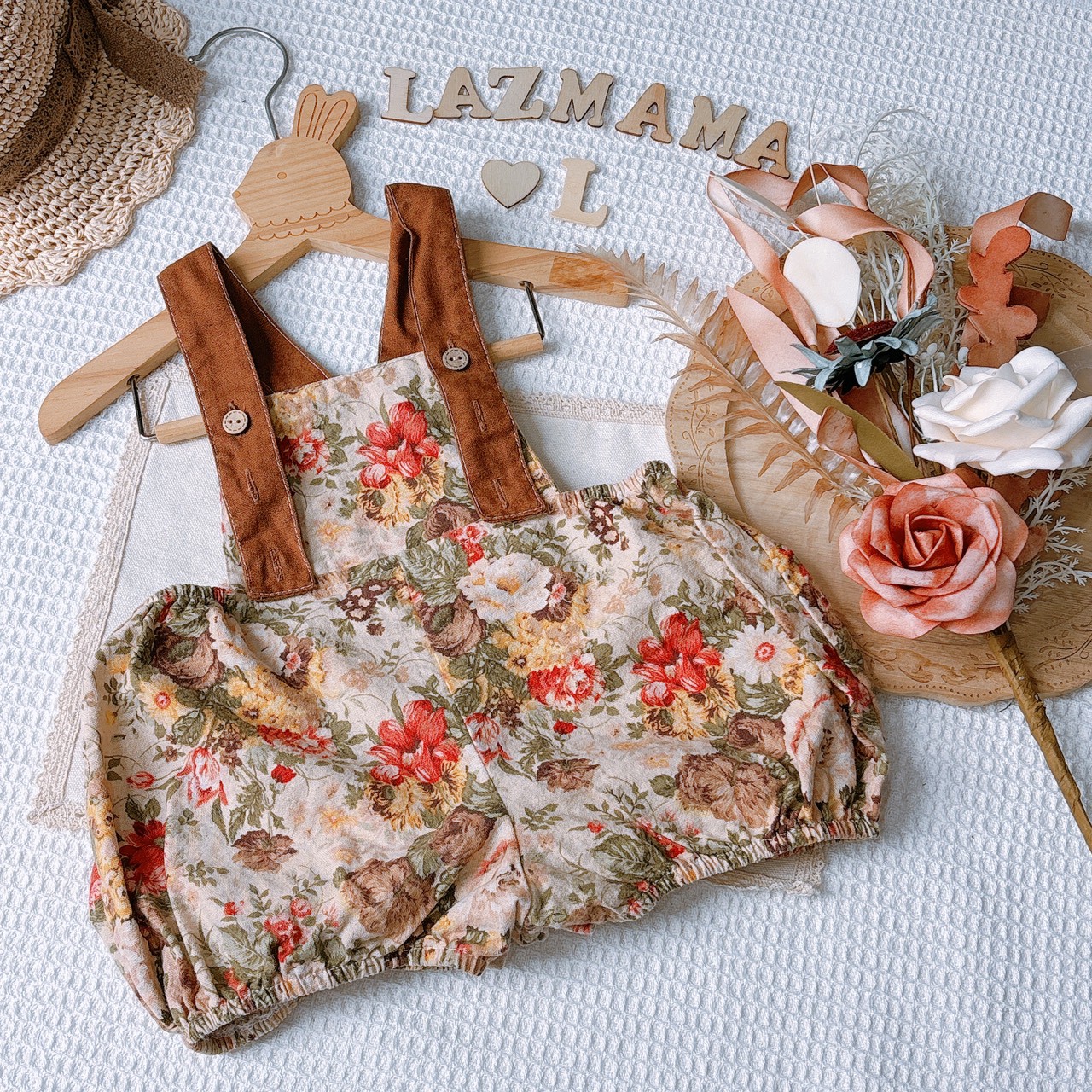 LazyMama 吊帶褲 L