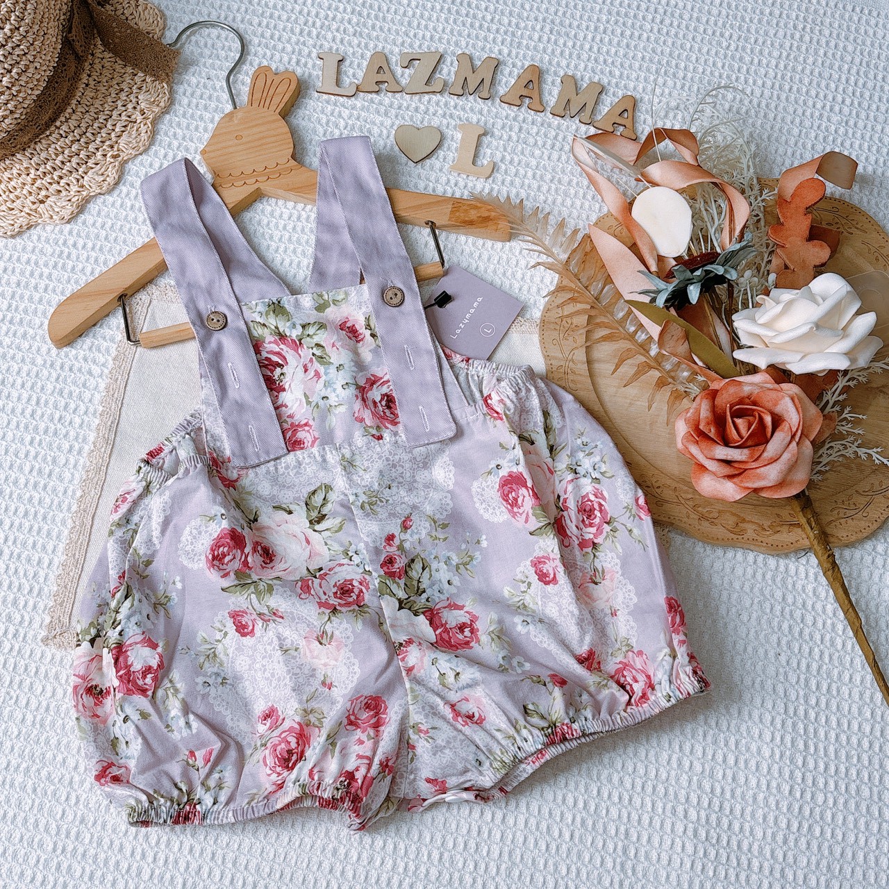 LazyMama 吊帶褲 L