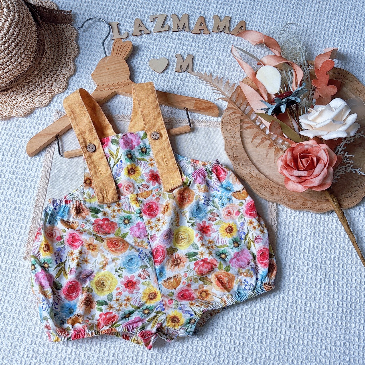 LazyMama 吊帶褲 M