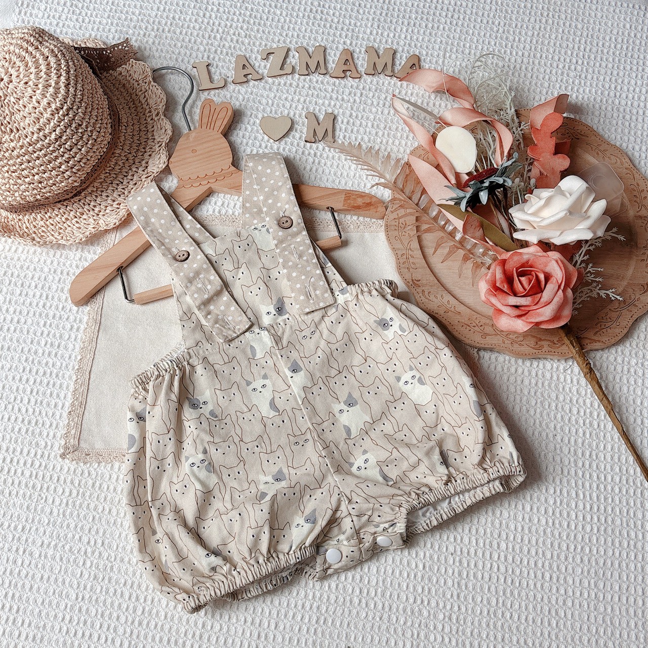 LazyMama 吊帶褲 M