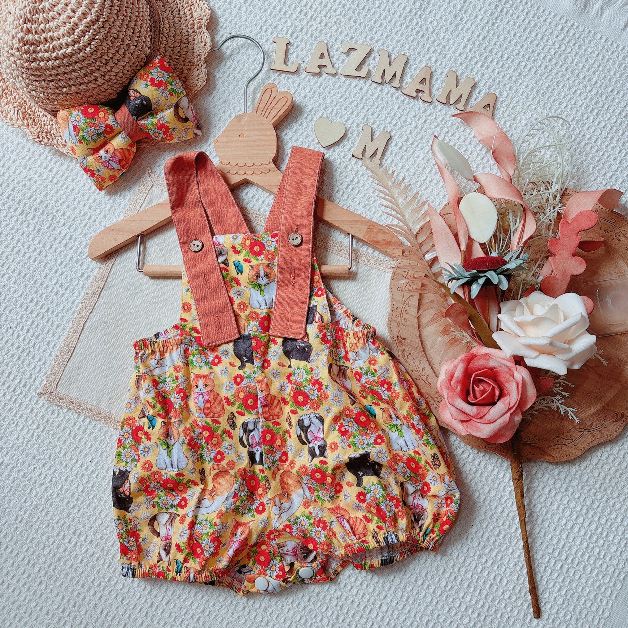 LazyMama 吊帶褲 M