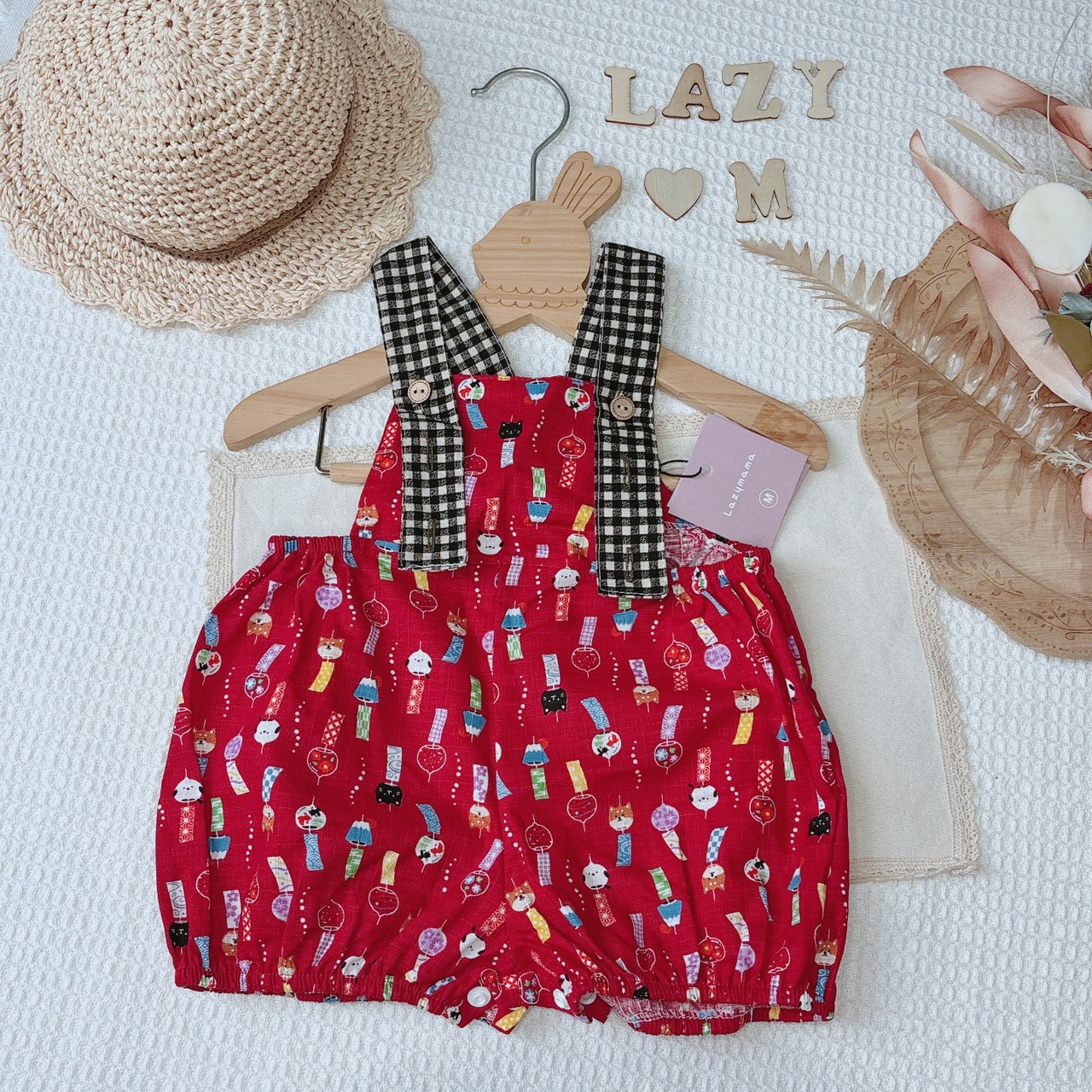 LazyMama 吊帶褲 M