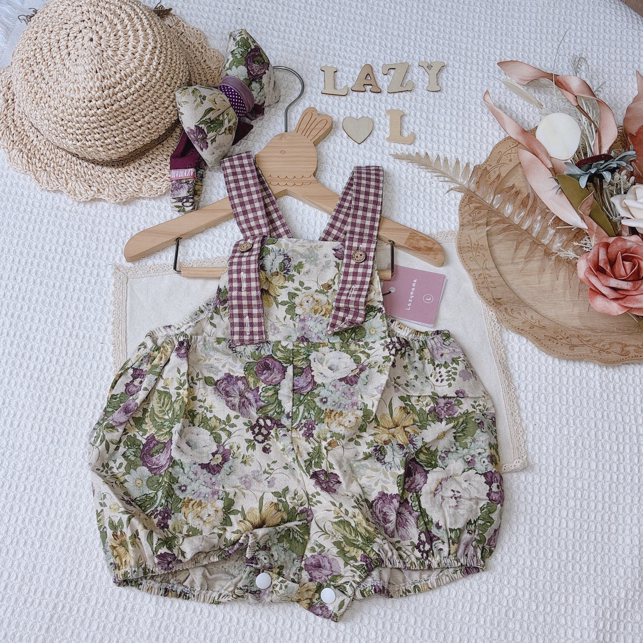 LazyMama 吊帶褲 L