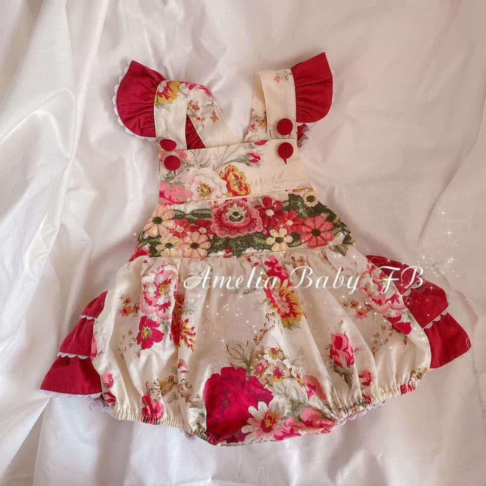 芯兒寶貝 Amelia baby 維多利亞紅玫瑰包屁衣 80cm